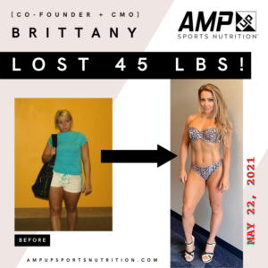 Brittany Dorsey AMP UP Sports Nutrition before after weight loss
