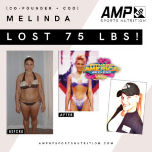 Melinda Inks AMP UP Sports Nutrition before after weight loss