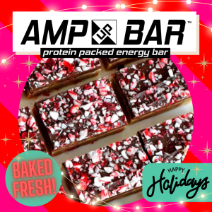 AMP UP BAR - HOLIDAY - chocolate candy cane crunch