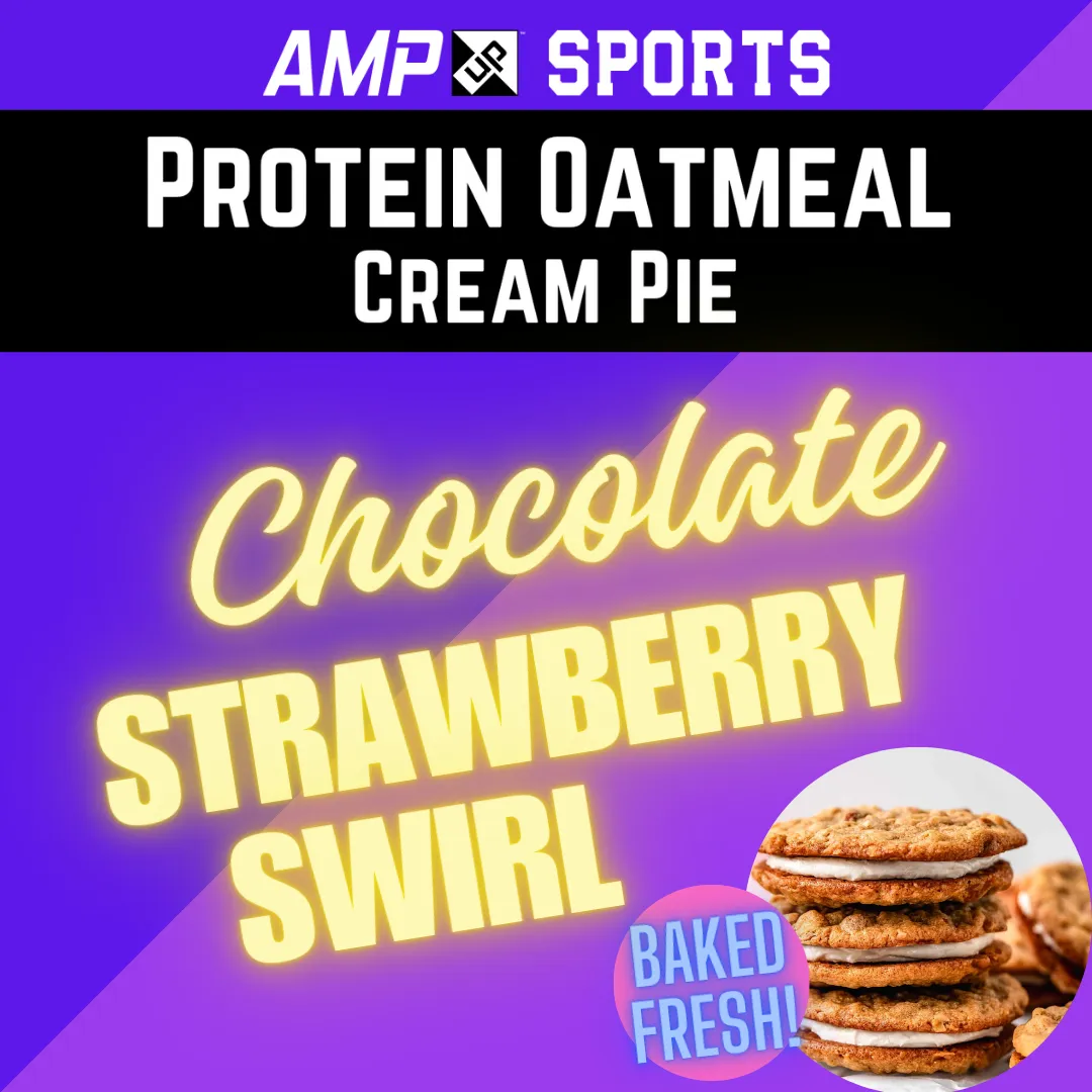 Cream Pie Slider AMP UP Protein Oatmeal Cream Pies - Chocolate Strawberry Swirl