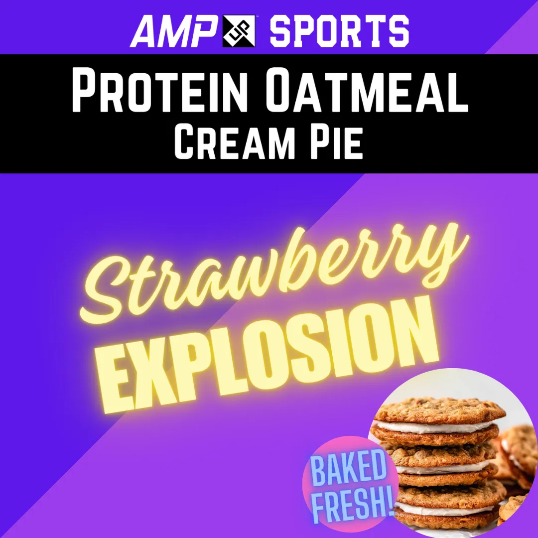Cream Pie Slider AMP UP Protein Oatmeal Cream Pies - Strawberry Explosion