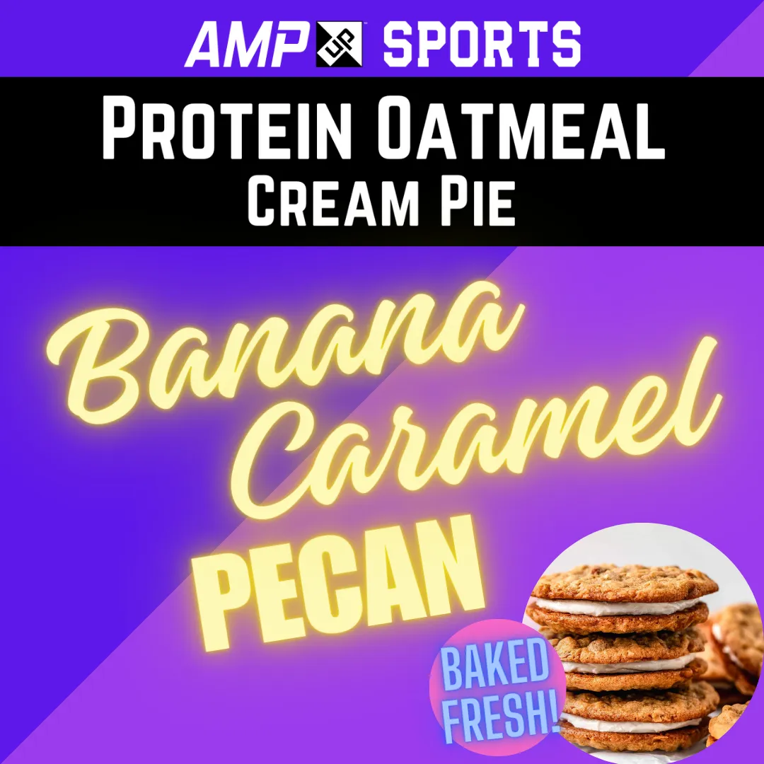 Cream Pie Slider AMP UP Protein Oatmeal Cream Pies - banana caramel pecan