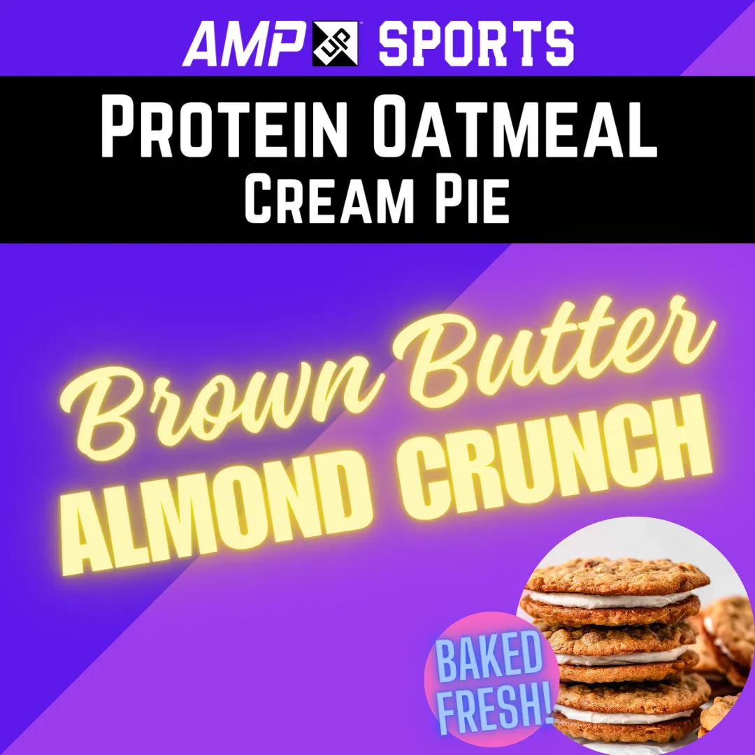 Cream Pie Slider AMP UP Protein Oatmeal Cream Pies - brown butter almond crunch