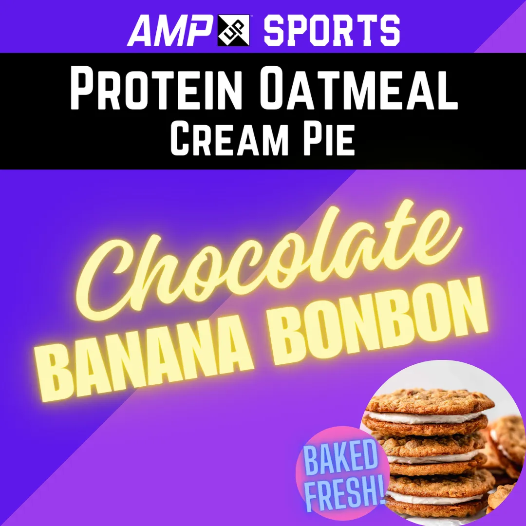 Cream Pie Slider AMP UP Protein Oatmeal Cream Pies - chocolate banana bonbon