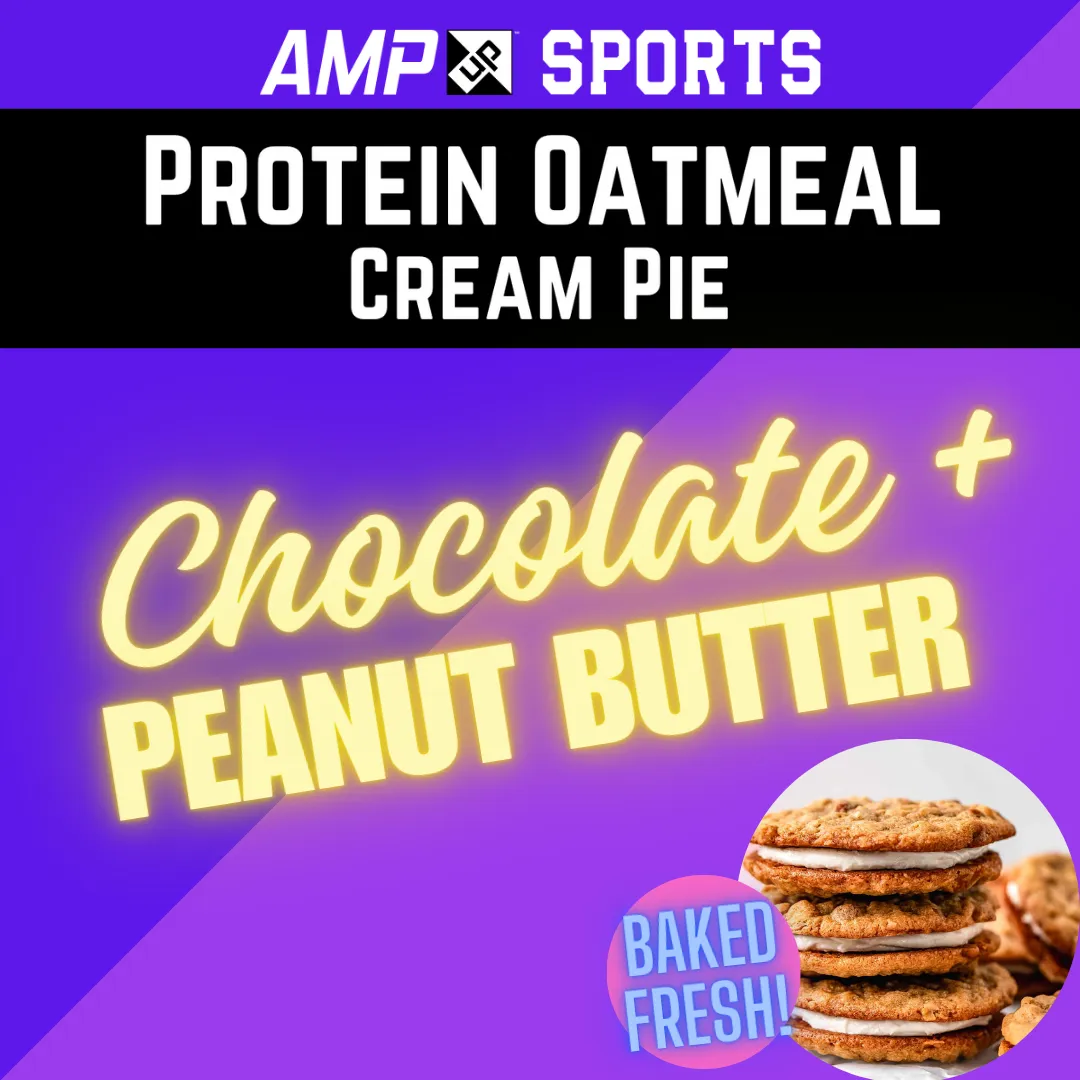 Cream Pie Slider AMP UP Protein Oatmeal Cream Pies - chocolate peanut butter