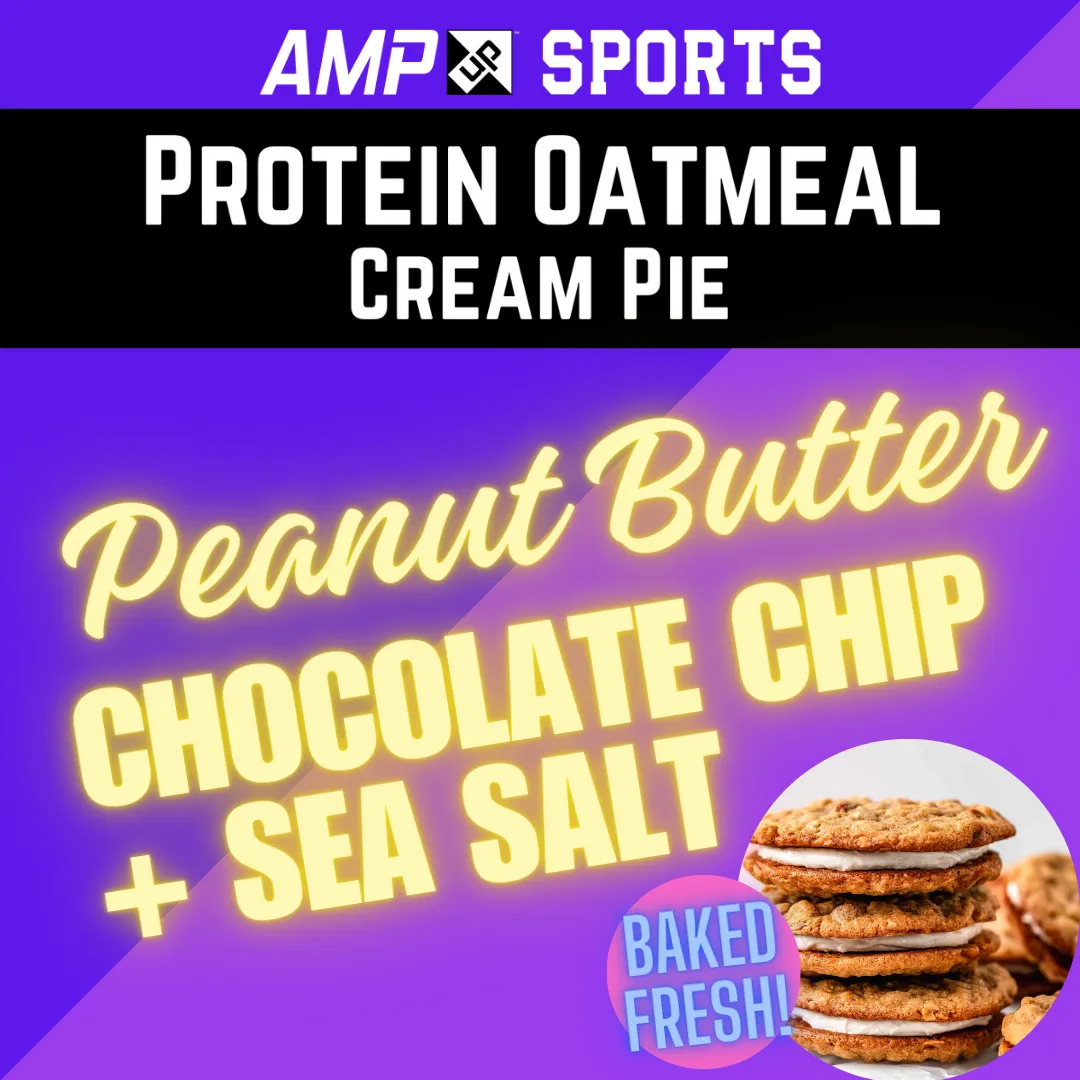 Cream Pie Slider AMP UP Protein Oatmeal Cream Pies - peanut butter chocolate chip + sea salt